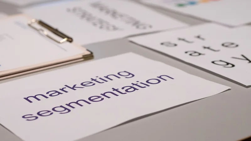 Documents de stratégie et de segmentation marketing posés sur un bureau